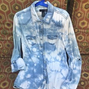 Girls Aqua Sz L "snap-up" shirt